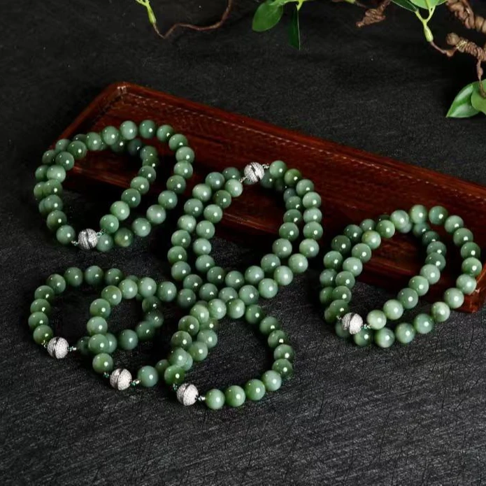 和田玉猫眼套装（项链+手串）多样性发货拍一发一(YY)