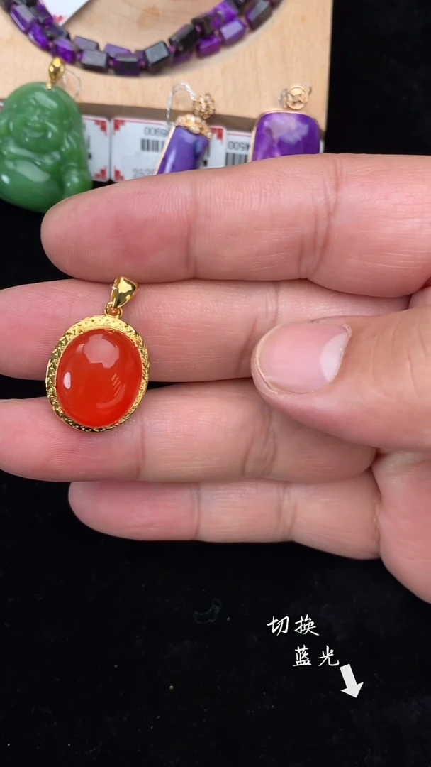 颈饰银S925镶嵌南红玛瑙多样性发一