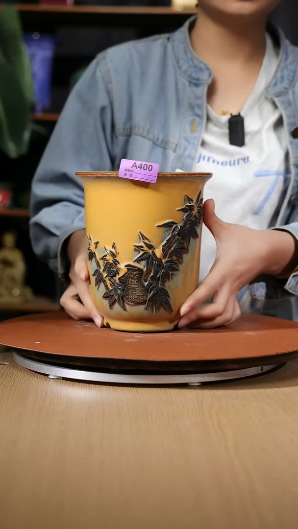 【石湾花盆】金钟盆贴花400