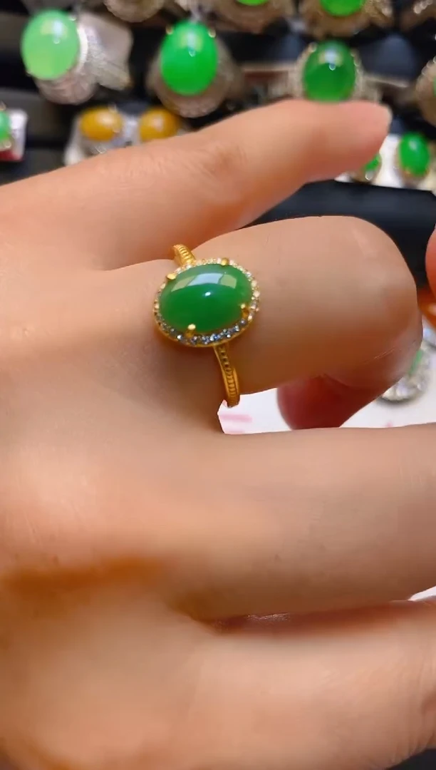 【闪购商品】翡翠耳饰银S925镶嵌天然A货翡翠1