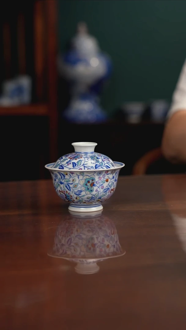 空山明月 新斗彩 凤尾草