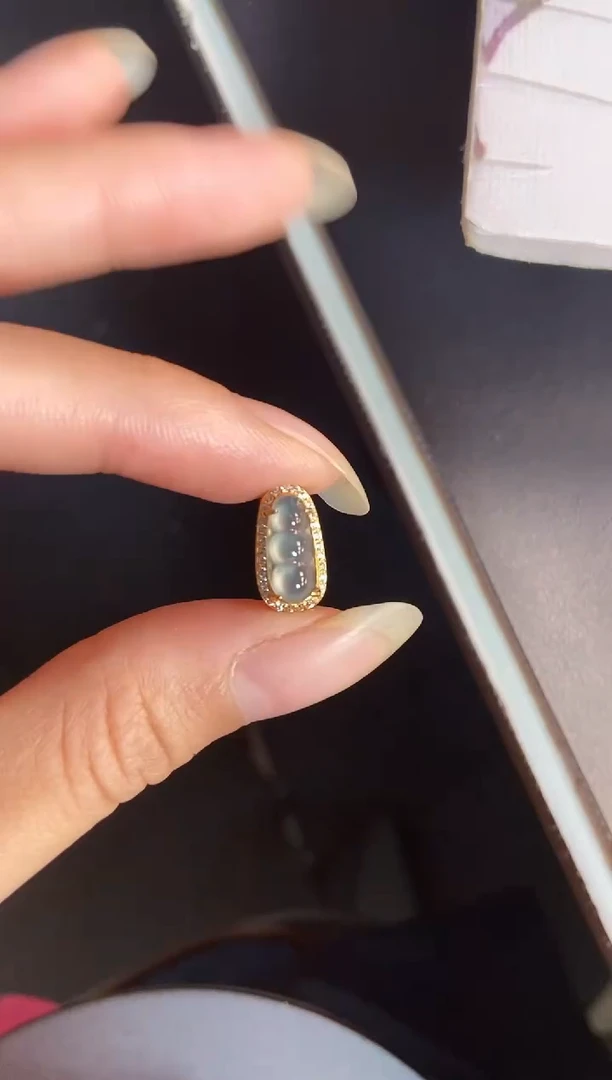 吊坠(不含链)银S925镶嵌翡翠天然A货翡翠