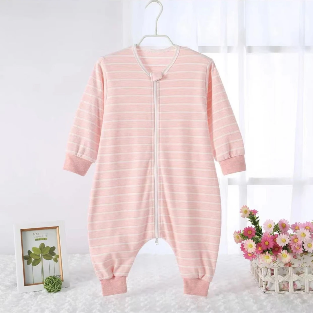 婴儿针织彩棉睡袋爬行服