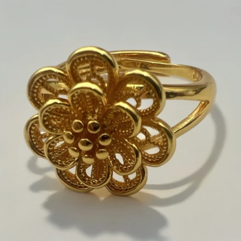 【七七专属】精美百搭国潮风女士合金大花戒指JZ62919