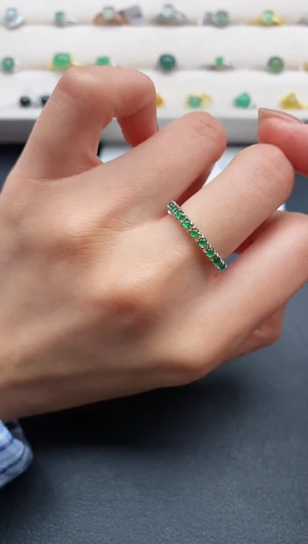 银S925镶嵌戒指翡翠444444444+6