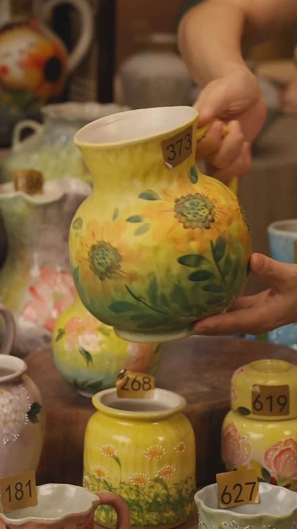 陶瓷373景德镇设计师手作花器摆件侘寂风