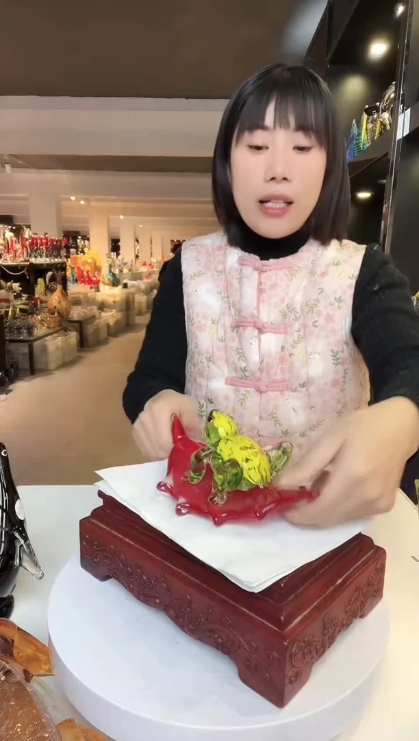 【闪购商品】茶盏手工琉璃青蛙作品