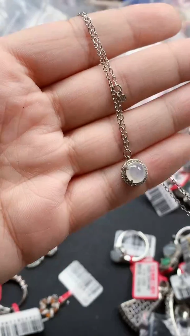 银S925镶嵌戒指翡翠天然A货缅甸翡翠