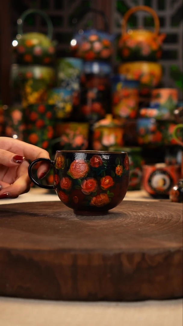 紫砂油画釉下彩手绘