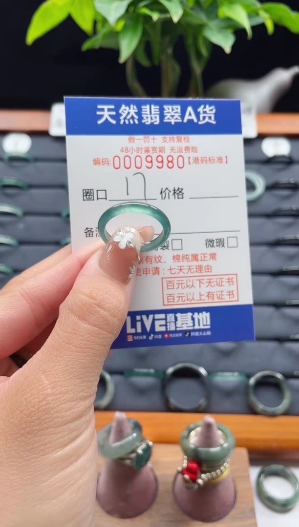 【闪购商品】翡翠戒指未镶嵌天然翡翠戒指9980