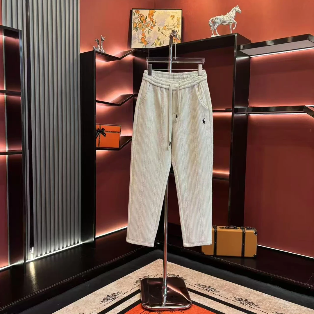 冬季加绒男士轻奢休闲裤时尚百搭设计师秋冬重工高奢