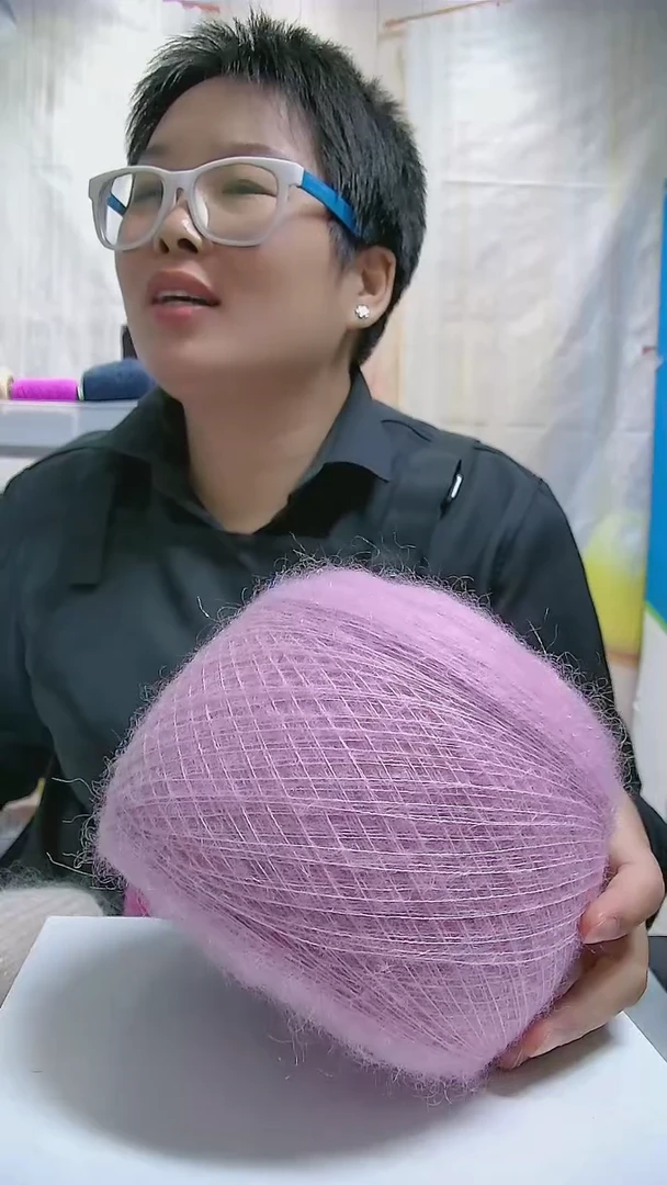 混纺【G023粉色】万支安哥拉羊毛马海毛1团(0.46斤)(适用3.5MM针)