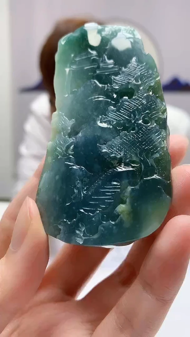 【闪购商品】定制翡翠未镶嵌4868zm-毛货挂件山水125
