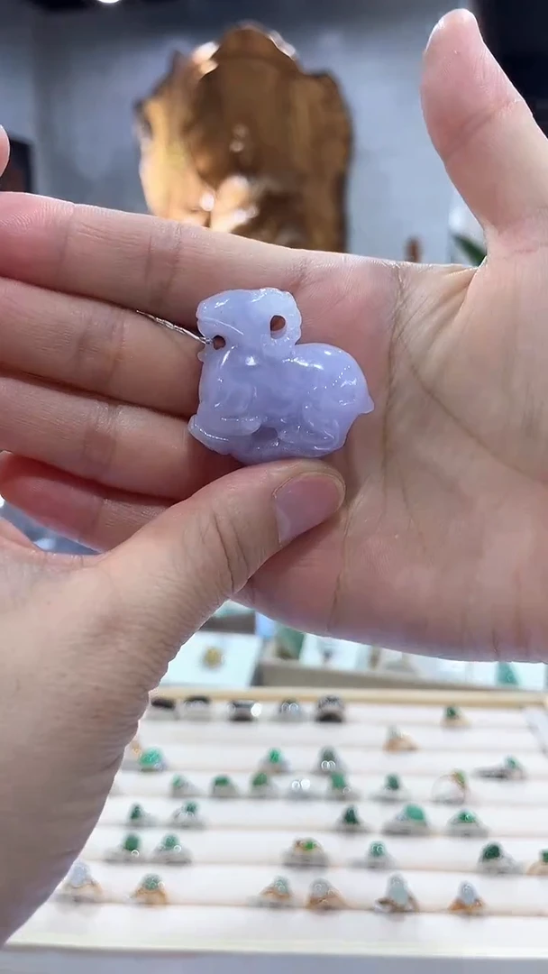 吊坠(不含链)18K金镶嵌翡翠14