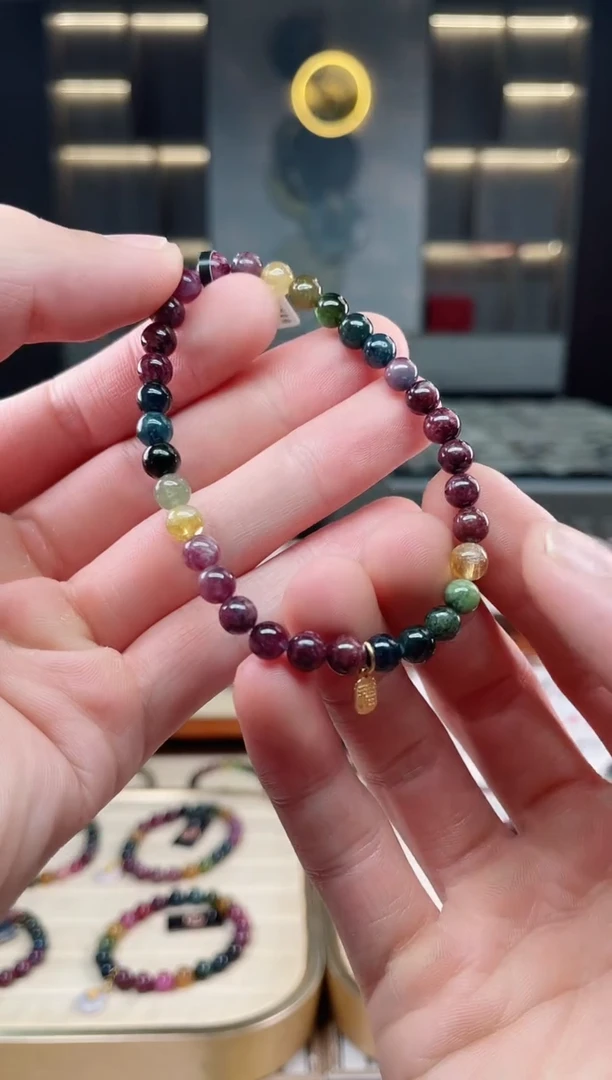 未镶嵌老矿碧玺单圈手串5mm+碧玺多样性发一条xion