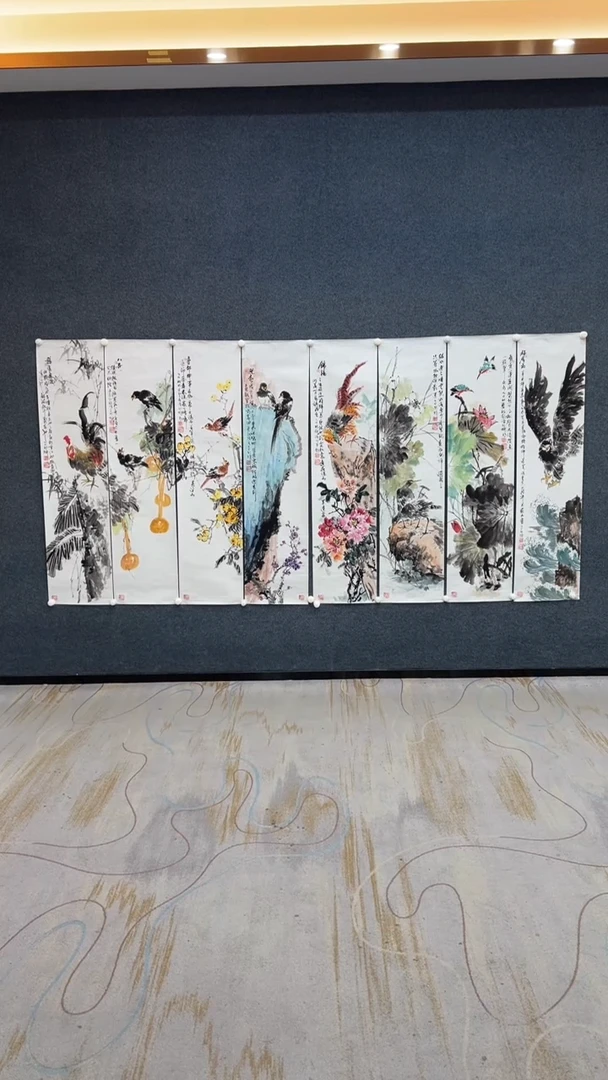 国画7.28-颜新辉-八条屏-1