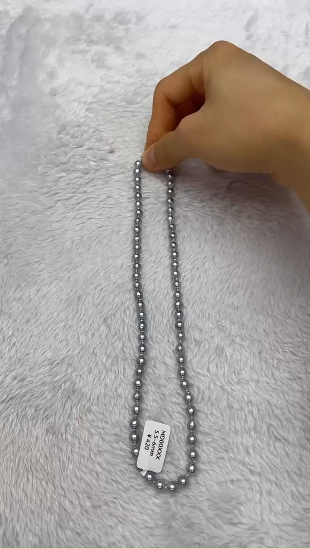 海水珍珠银S925镶嵌项链AK真多麻5.5-6mm