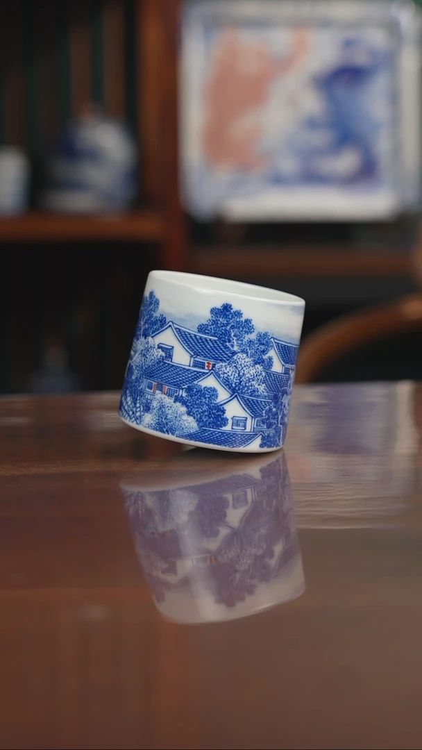 晓月柴窑 古镇不倒翁杯