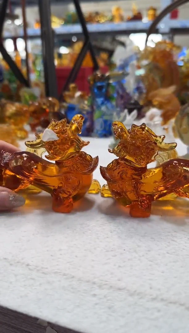 琉璃手工艺品微瑕·不退不换·介意勿拍80号一对