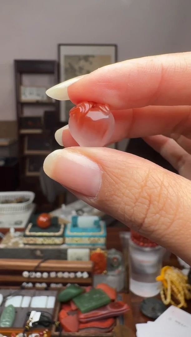 未镶嵌南红玛瑙挂件p183-桃子