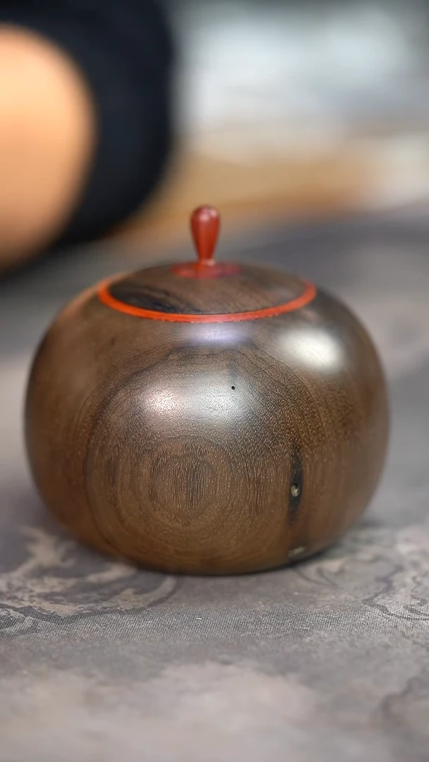 【闪购商品】金丝楠木雕963号微瑕阴沉满花纹精工茶仓茶叶罐