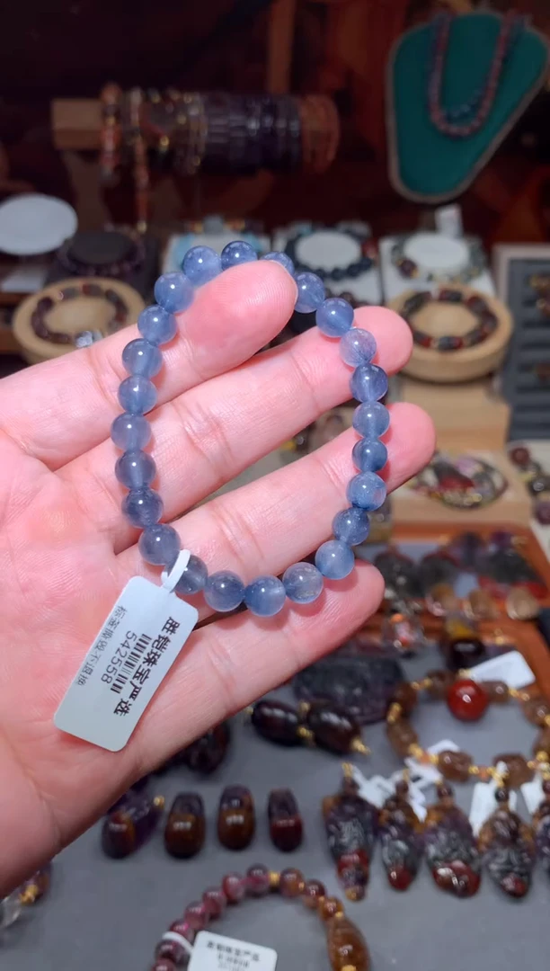 未镶嵌珠宝半成品水晶蓝兔毛