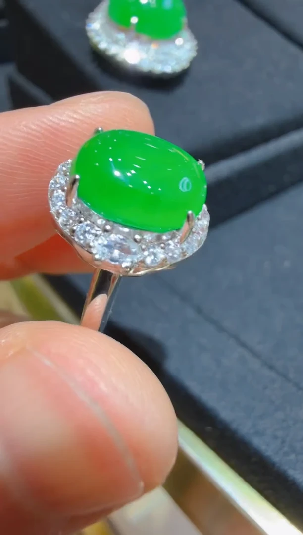 银S925镶嵌戒指翡翠多样性团购发一件