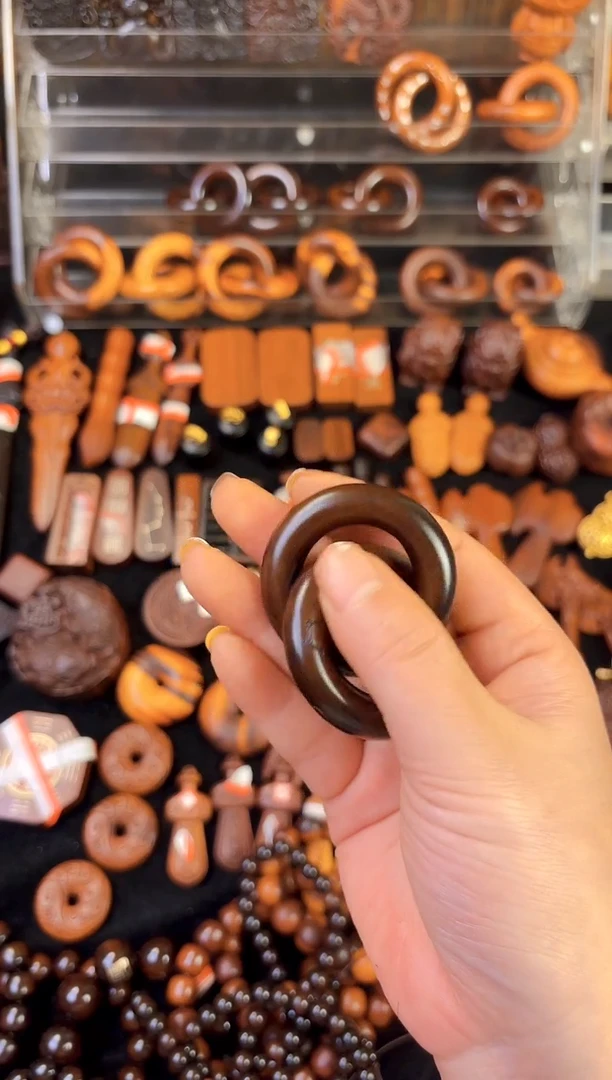 木雷枣木玉化料刻七星乾坤圈2.5