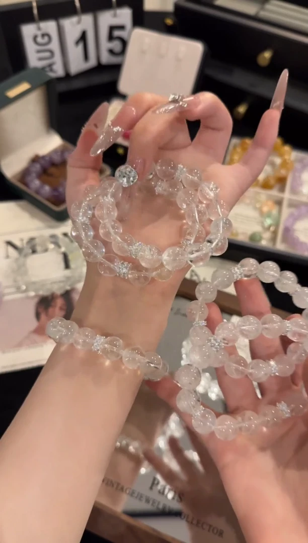 水晶手链合金白阿赛x2335