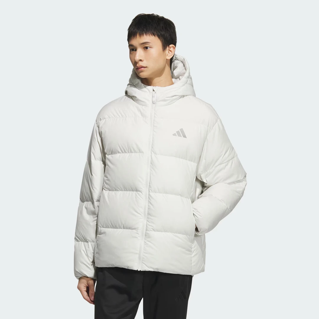 adidas/阿迪达斯拒水防风保暖休闲600蓬鸭绒连帽羽绒服-KC2477