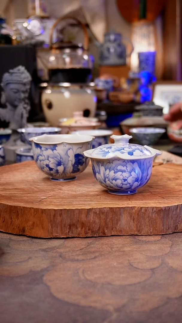 摆件陶牡丹手工手绘手工手绘