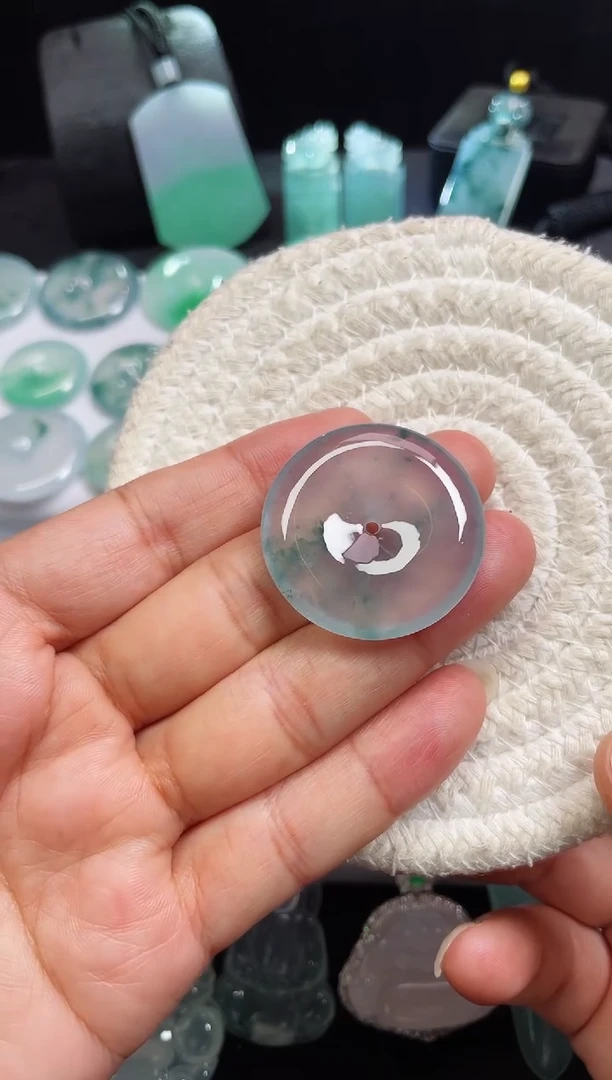 【闪购商品】翡翠颈饰未镶嵌平安扣 尺寸33.1 5.9mm
