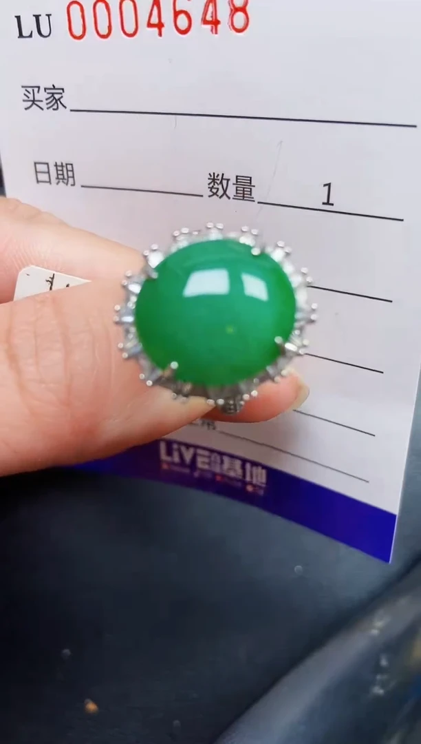 翡翠银S925镶嵌颈饰4648