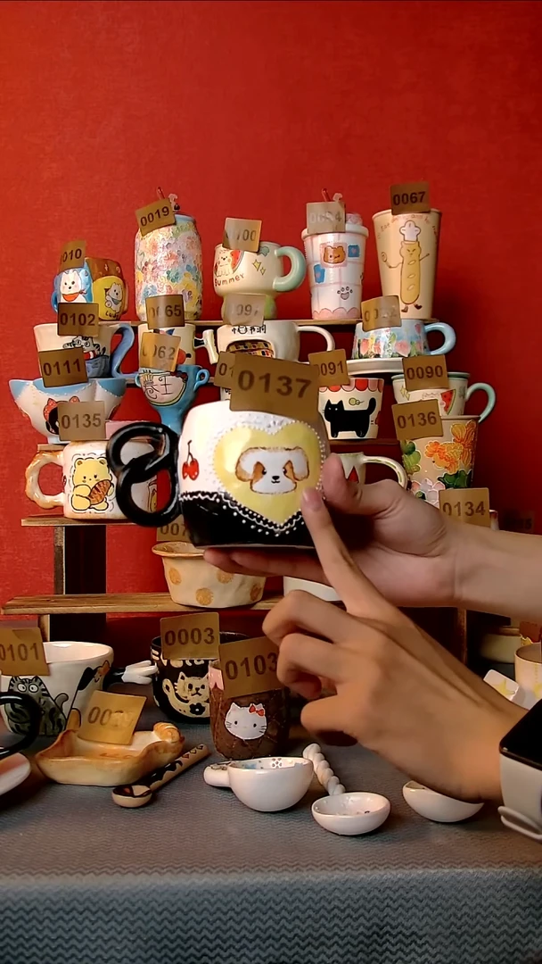 陶瓷便携款0137小狗咖啡杯
