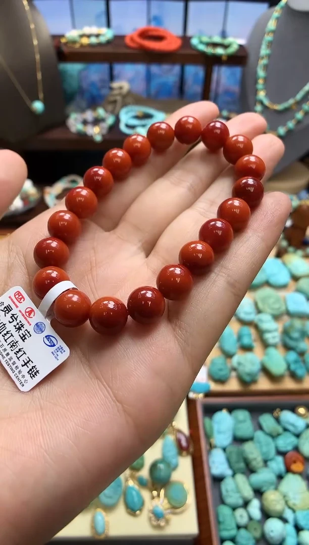 未镶嵌手链南红玛瑙南红满色满肉手串10mm