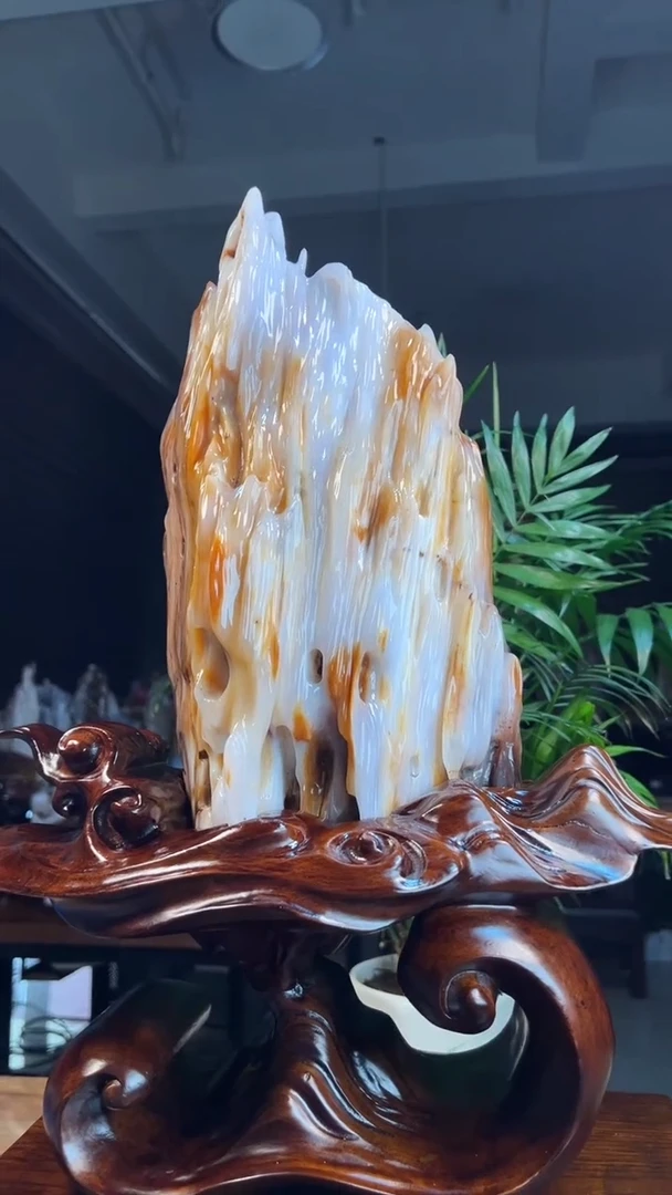 未镶嵌硅化玉（树化玉）珠宝奇石0219（高度56厘米直径约20厘米）