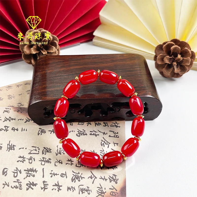 夏日特惠【来哥严选】深海满色满红红卡小筒珠手串