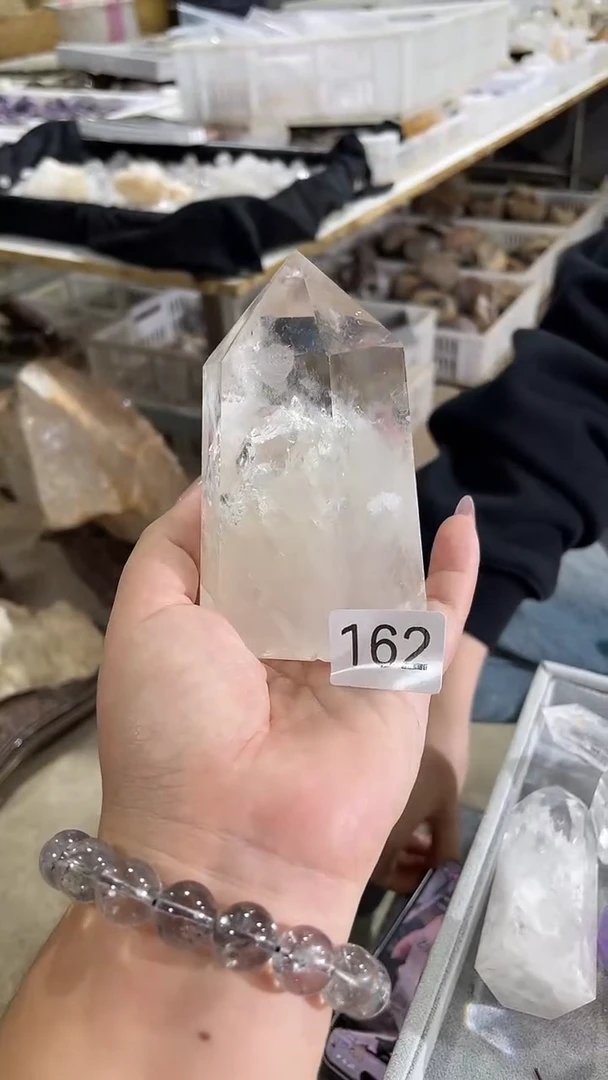 未镶嵌珠宝半成品水晶白水晶柱-162