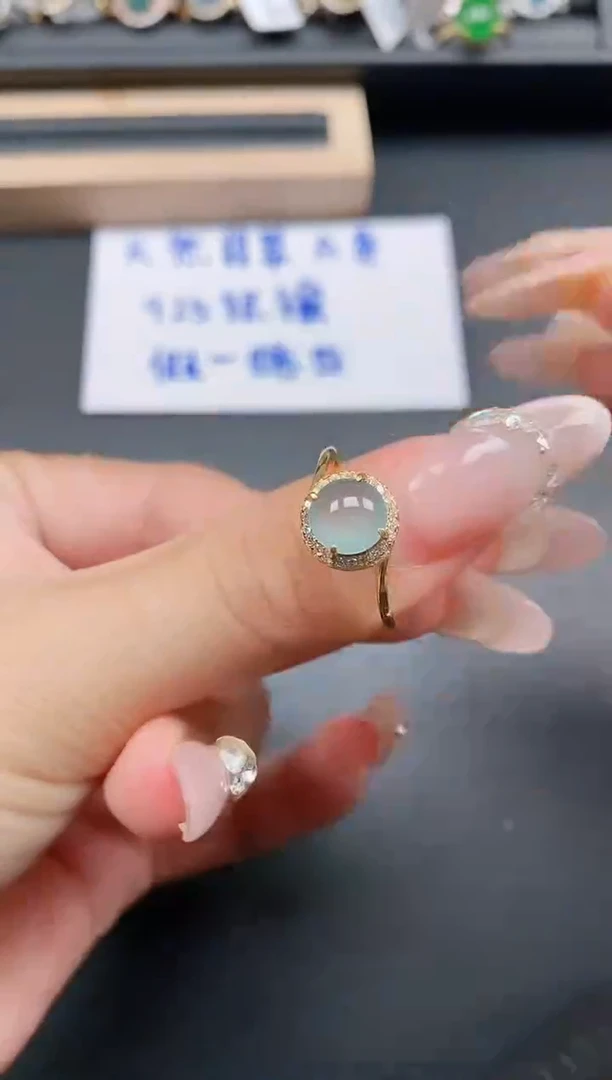 银S925镶嵌戒指翡翠111