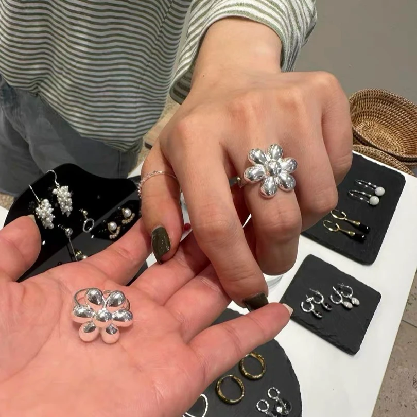 925银戒指 J1185   简韩新款花朵戒指