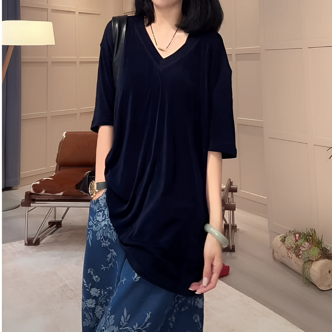 ZUOXIAOQI醋酸V领清凉小衫FF（衣长72-75/胸围120-124）