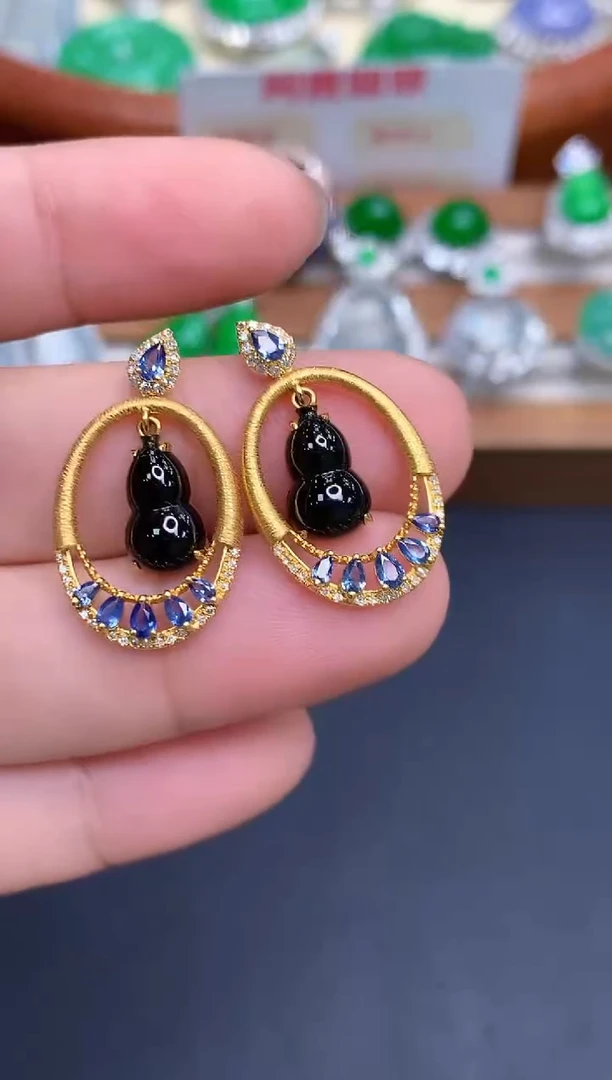 18K金镶嵌翡翠耳饰516-中国好珍宝