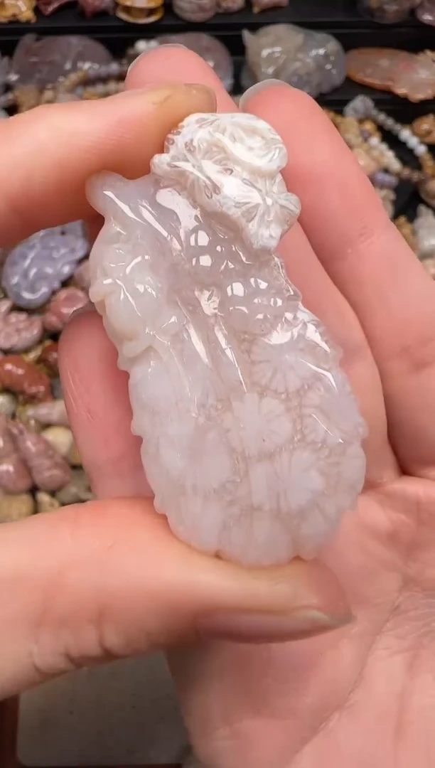 硅化珊瑚（珊瑚玉）未镶嵌颈饰105