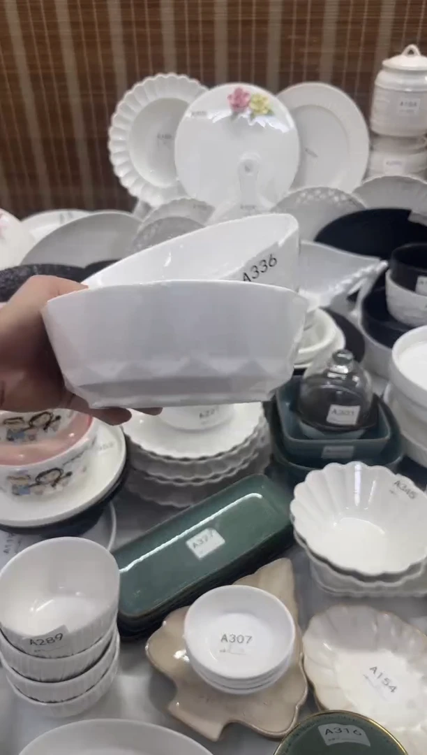 瓷【A336 2个装】8寸钻石汤碗白色