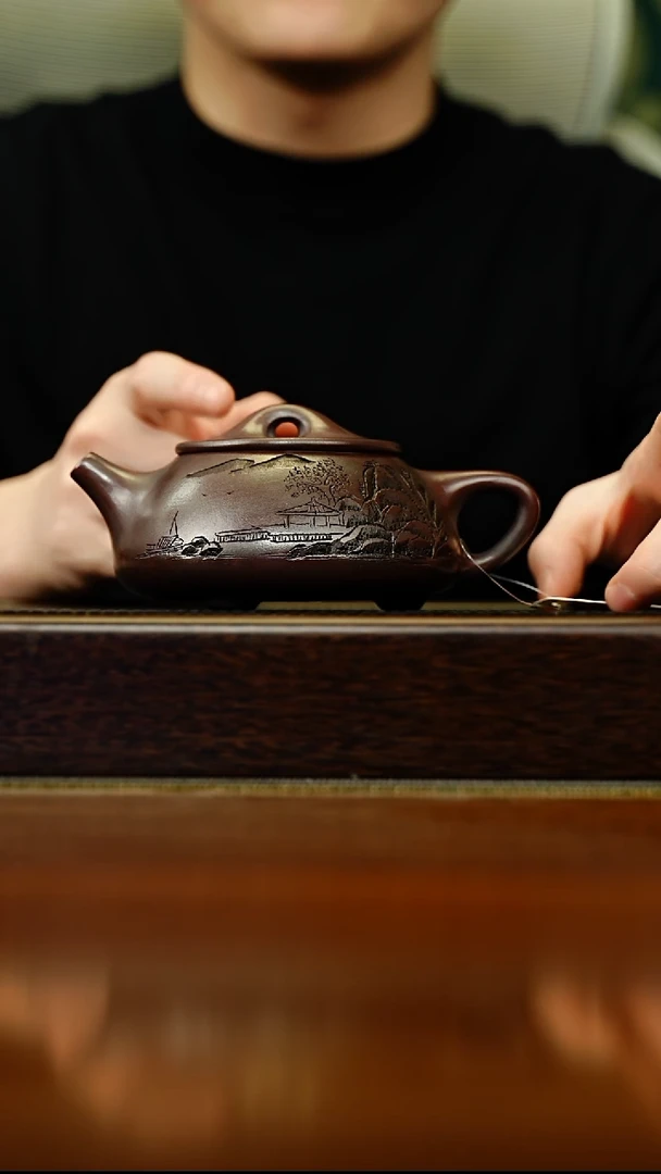 茶壶紫砂宜兴原矿 手工 紫砂壶容量320CC