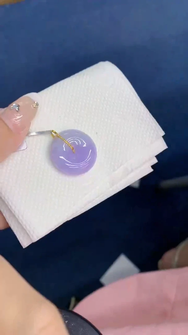 翡翠18K金镶嵌吊坠(不含链)1