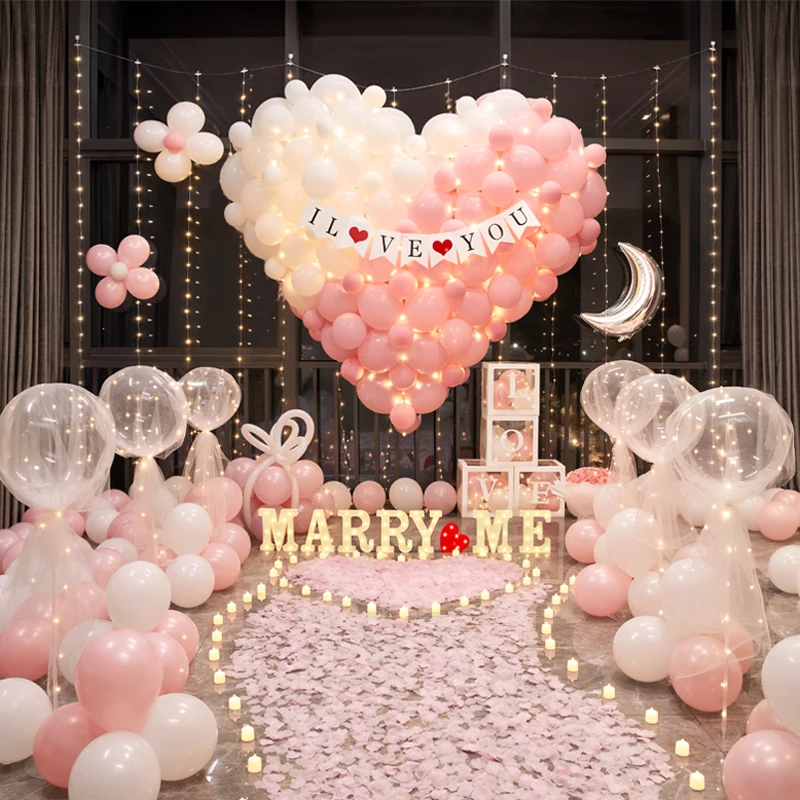 高级感求婚室内布置表白浪漫现场氛围场景道具装饰气球网红套餐