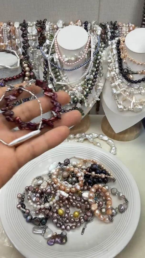 颈饰银S925镶嵌淡水珍珠1