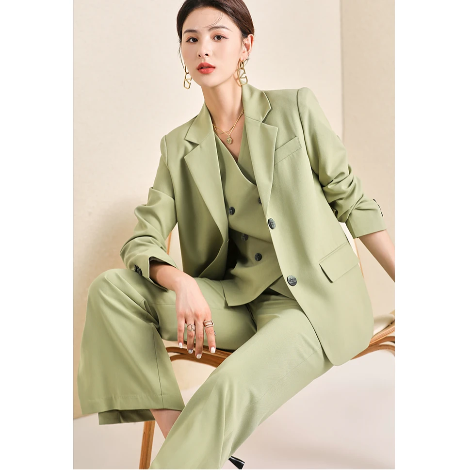 AC196高端西装套装女秋季长袖薄款西服秋装时尚减龄洋气OL工作服C