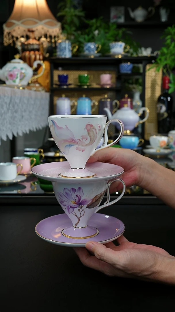 粉鱼+木兰咖啡杯，，，，，，，，